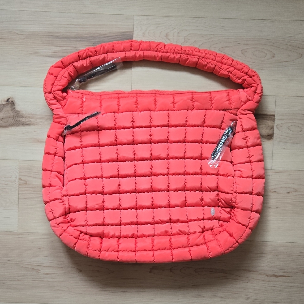 FP Movement by Free People Quilted Tote Bag in Bright Coral